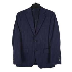 Michael Kors Men's Classic-Fit Stretch Wool Suit Jacket Navy Pinstripe 36R EUC